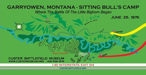 garryowen battlefield map custer battlefield museum montana